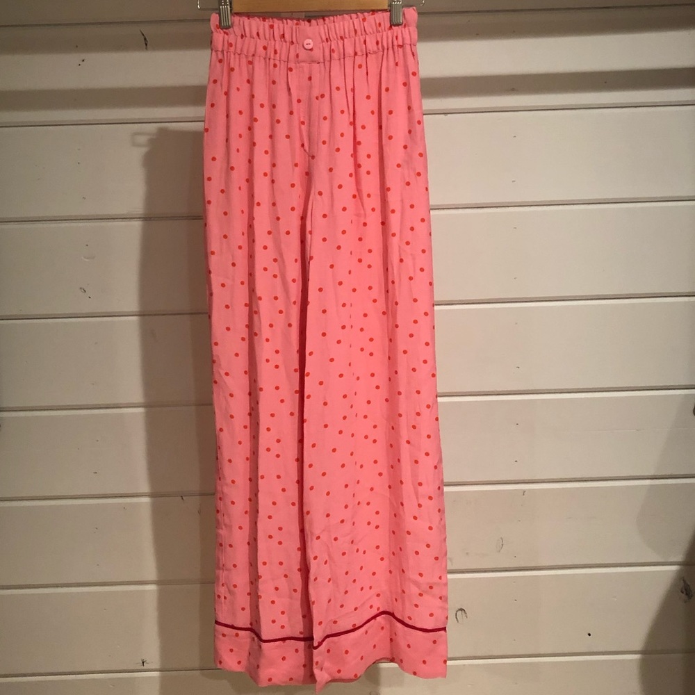 NWT TOPSHOP Polka Dot Pink Trousers Size 2